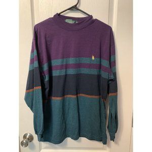 Mens Gallop Striped Shirt Size Large Purple Teal B53